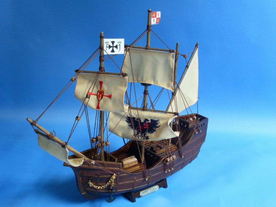 Wooden Santa Maria, Nina & Pinta Model Ship Set