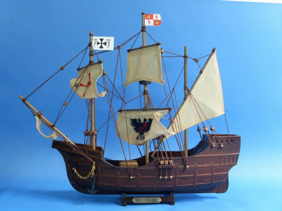 Santa Maria Limited Tall Model Ship 14"