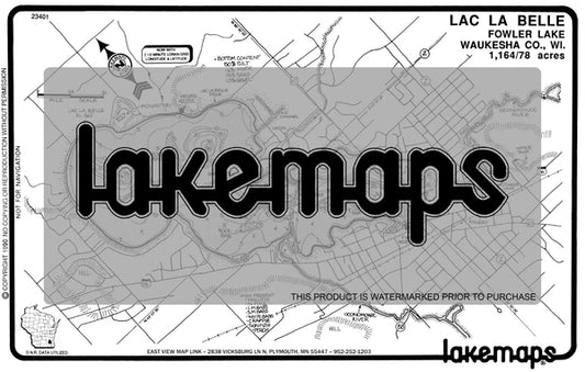 Waukesha County, WI - LAC LA BELLE - Lakemap - 23401