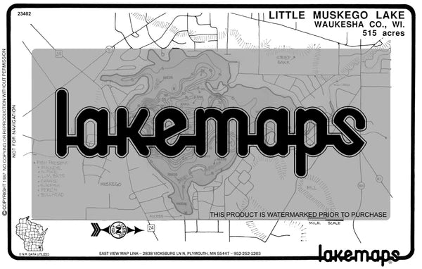 Waukesha County, WI - LITTLE MUSKEGO - Lakemap - 23402