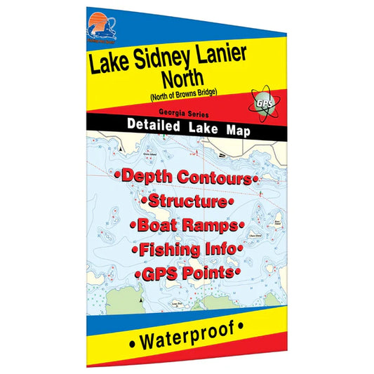 Lake Sidney Lanier North Fishing Map (North of Browns Bridge)-L390
