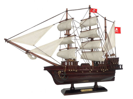 Wooden Henry Avery's Fancy White Sails Pirate Ship Model 20"