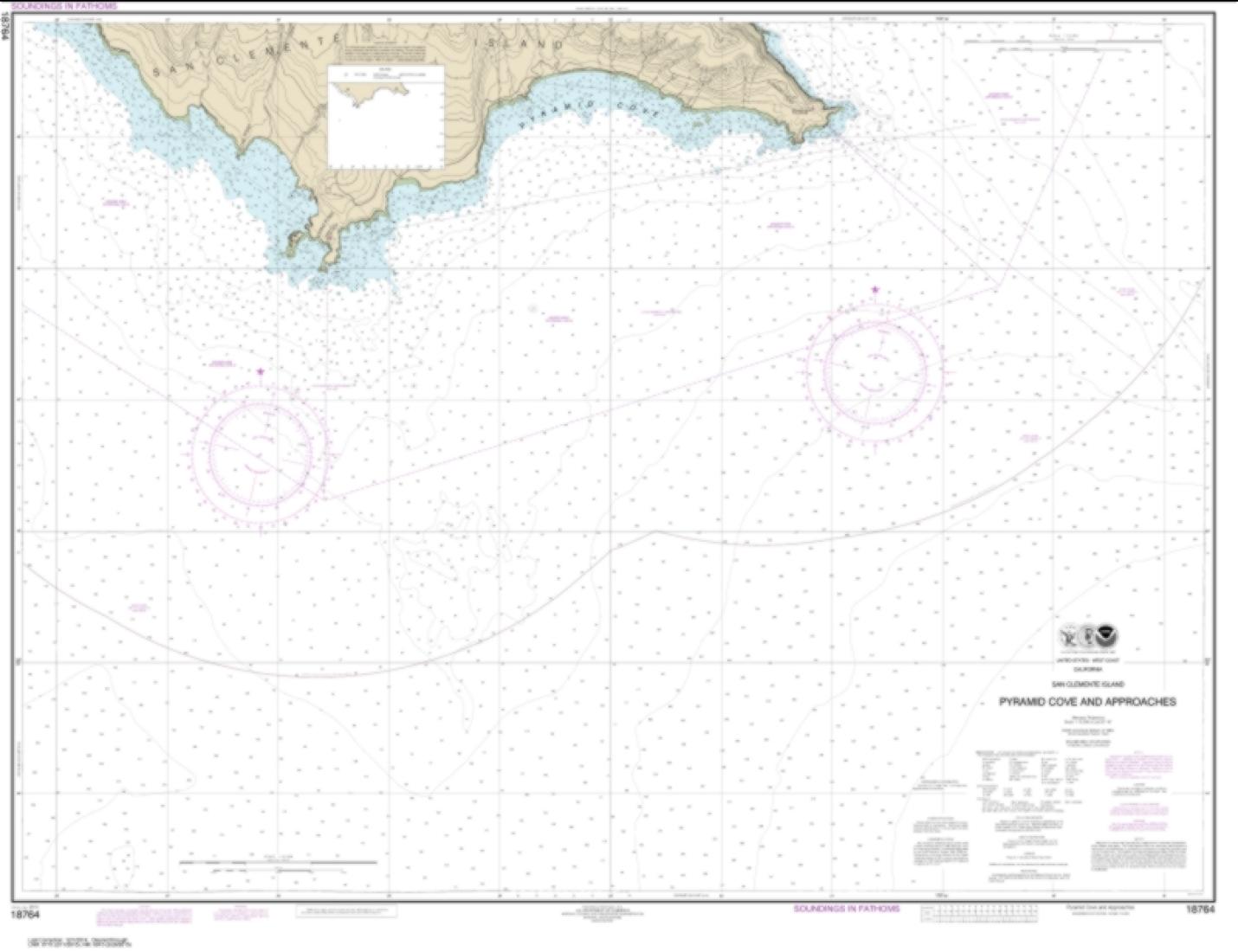 San Clemente Island Pyramid Cove and approaches (18764-10) by NOAA Nautical Chart