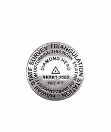 Diamond Head, Hawaii benchmark lapel pin