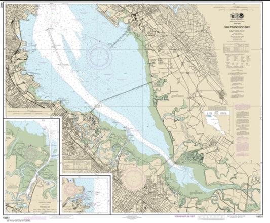 San Francisco Bay-southern part; Redwood Creek.; Oyster Point (18651-45) by NOAA  Nautical Chart