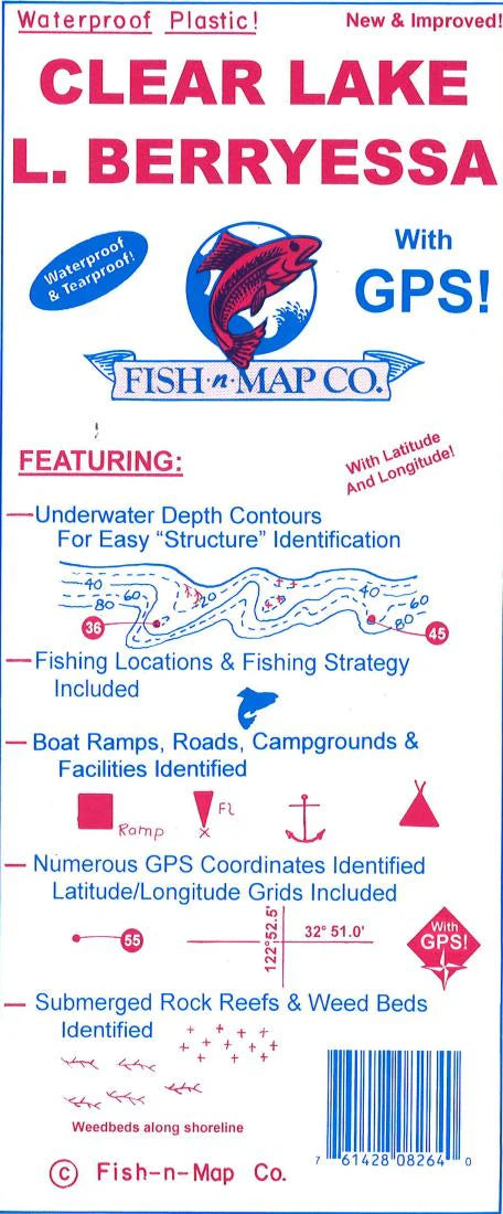 Clear Lake & Lake Berryessa Fishing Map