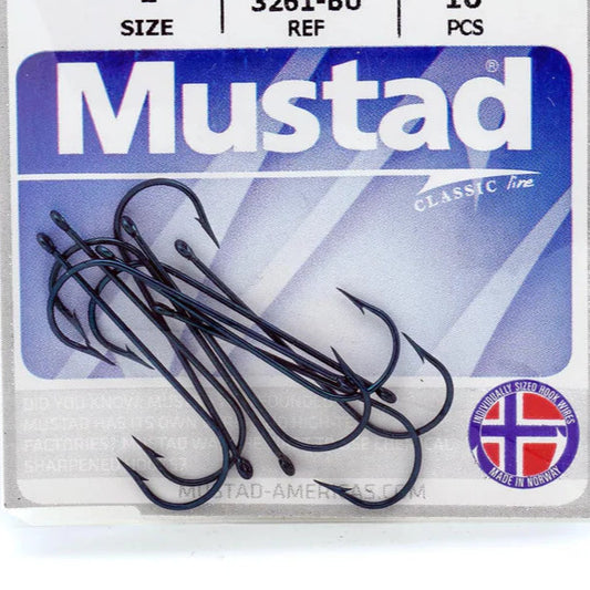 Mustad Aberdeen Hook Blue 50ct Size 8