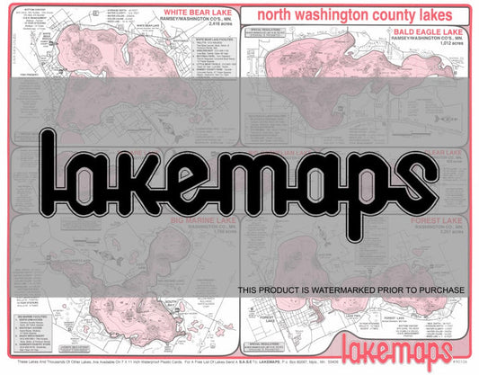 N WASH. CITY Area Lakes Fishing Map #90106