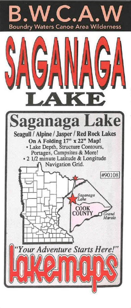 Saganaga & Seagull lake area fishing map #90108