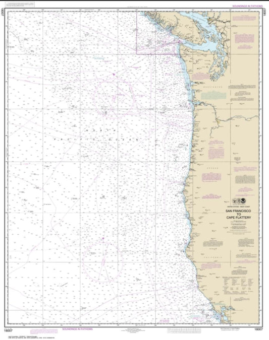 San Francisco to Cape Flattery (18007-33) by NOAA Nautical Chart