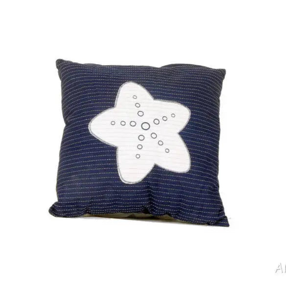 Anne Home - Blue Pillow White Star