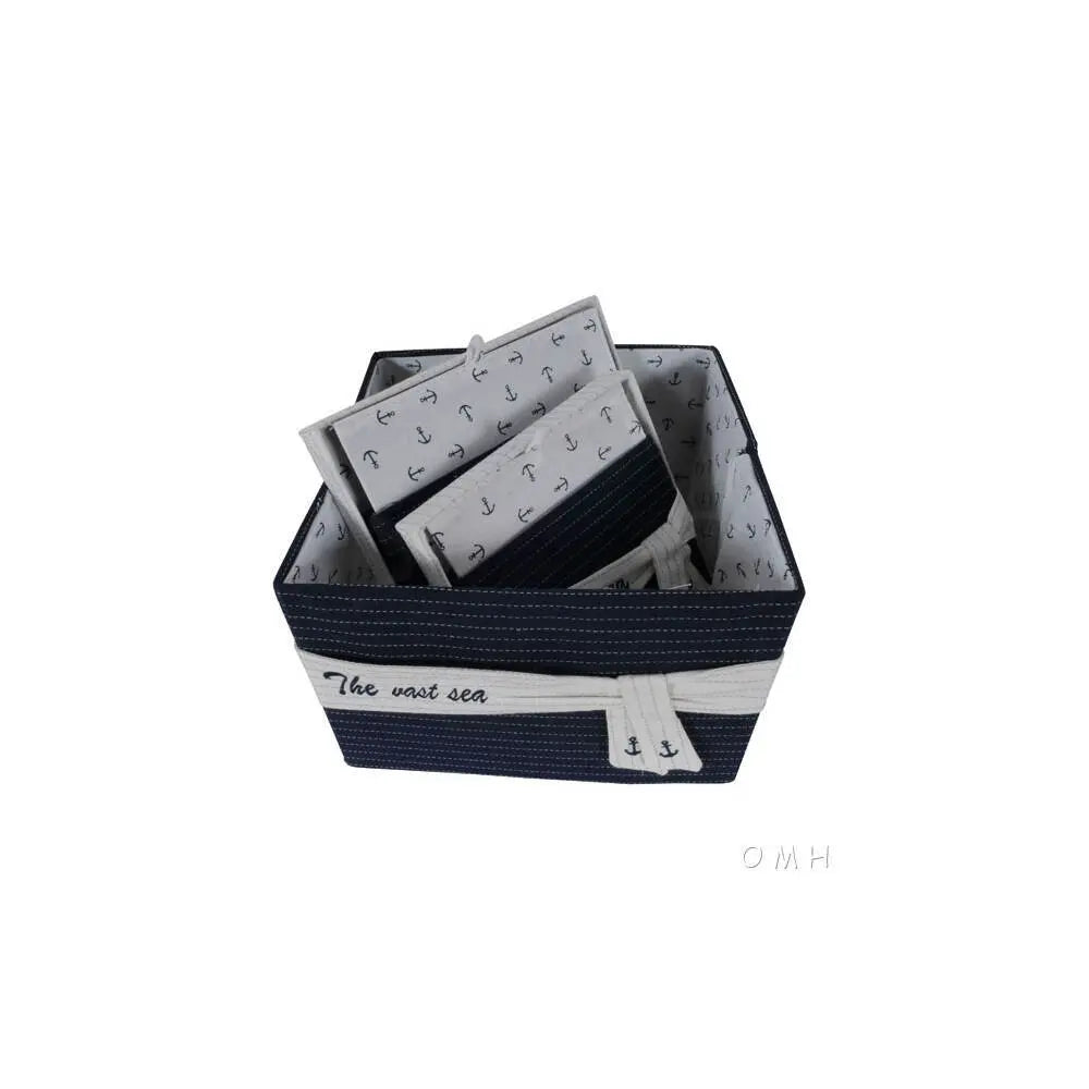 Anne Home - Set of 3 Fabric Boxes With Cover