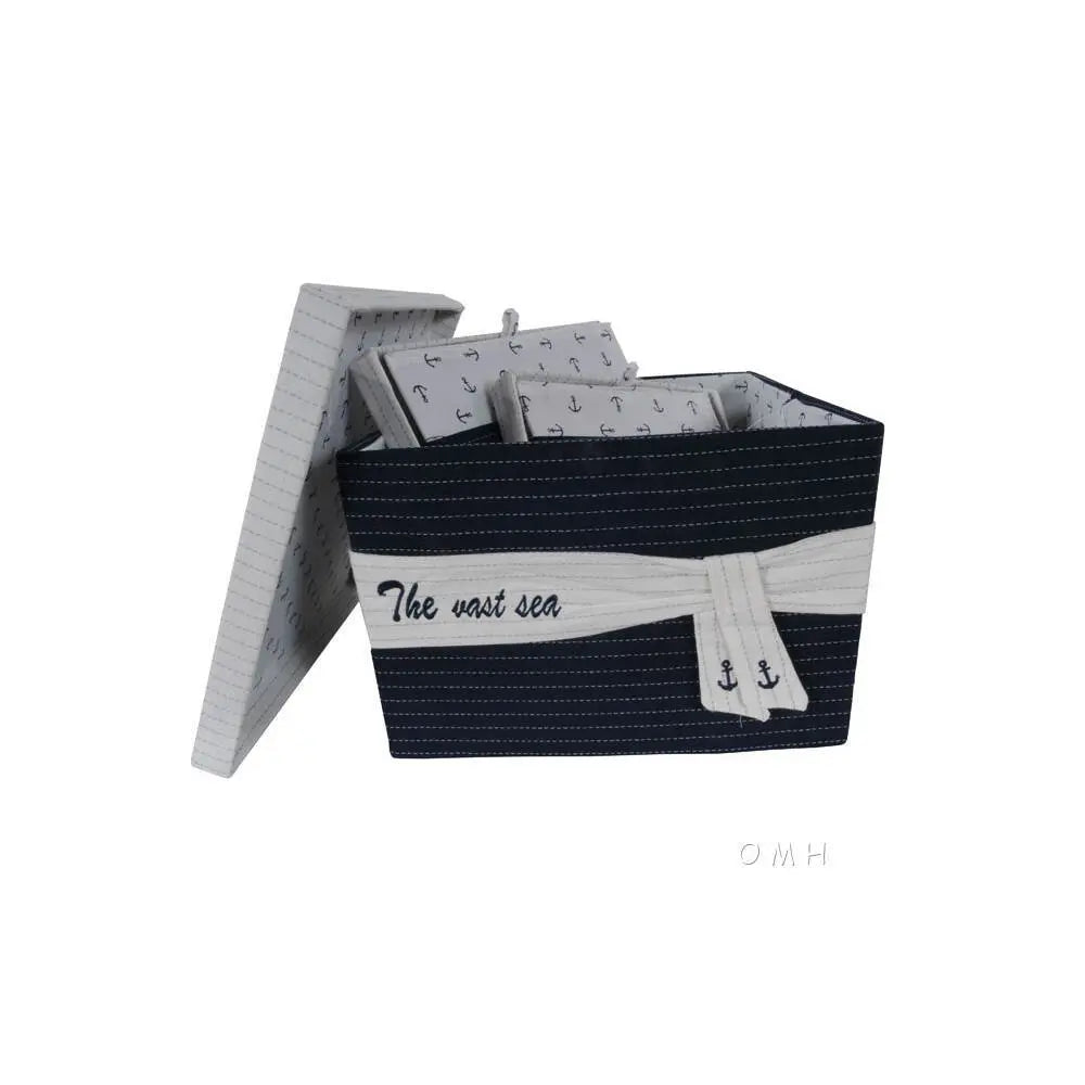 Anne Home - Set of 3 Fabric Boxes With Cover