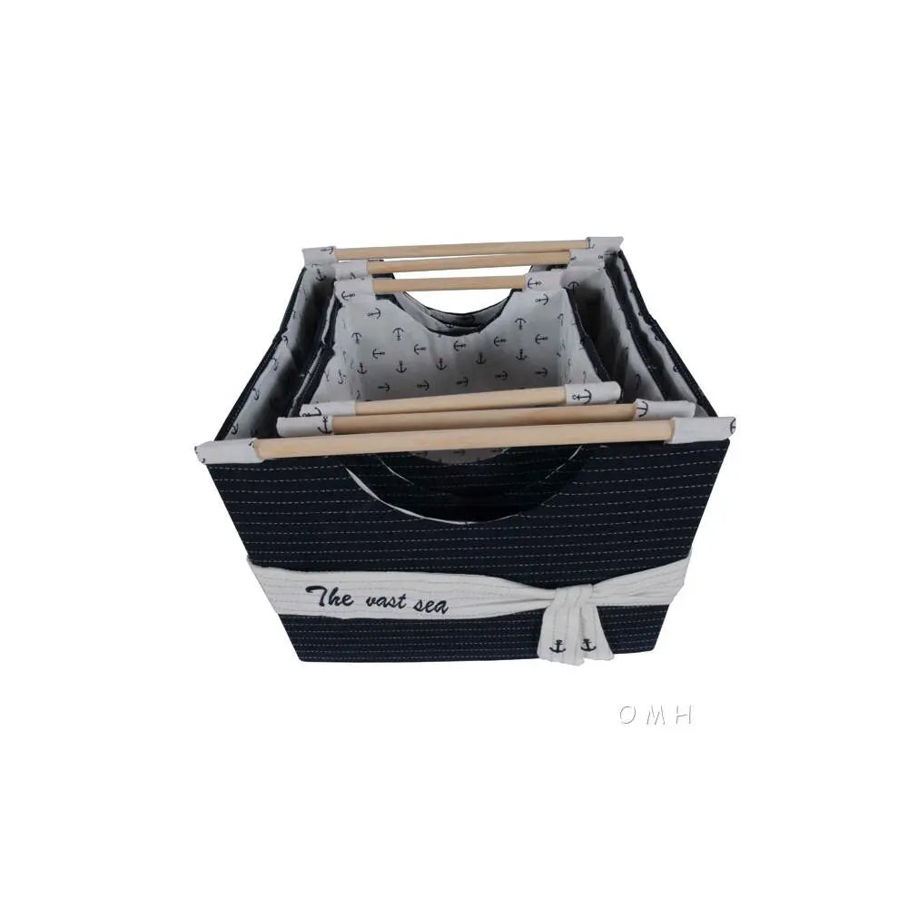 Anne Home - Set of 3 Foldable Fabric Basket