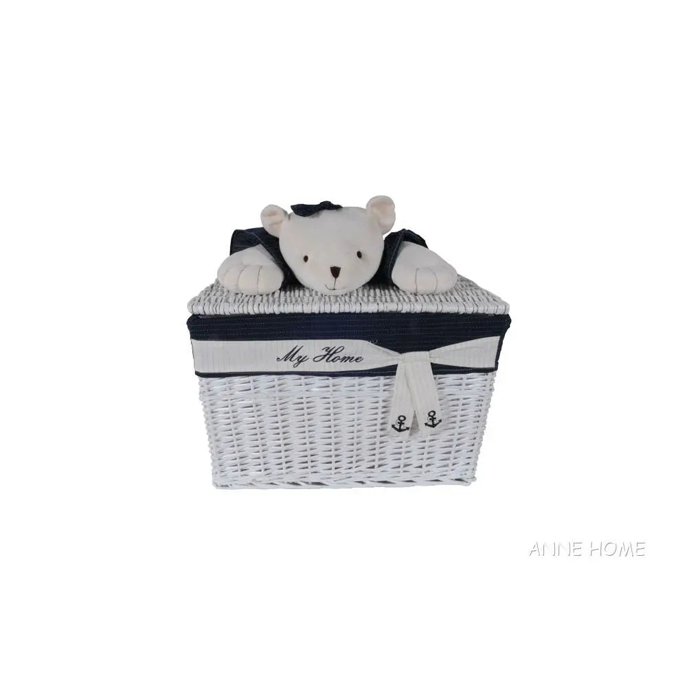 Anne Home - Set of 5 Rectangular Willow Baskets Bear Design