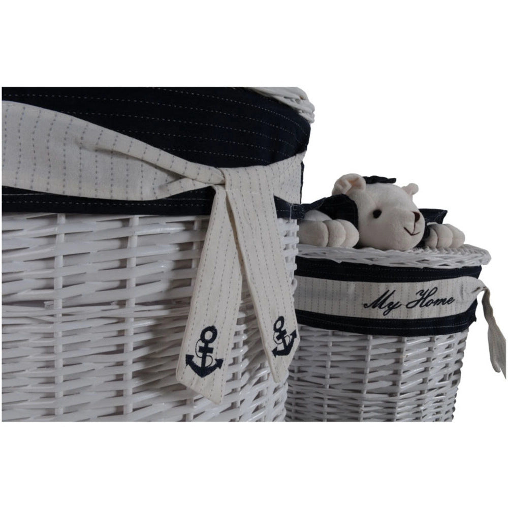 Anne Home - Set of 4 Oval Willow Baskets With Bear Design