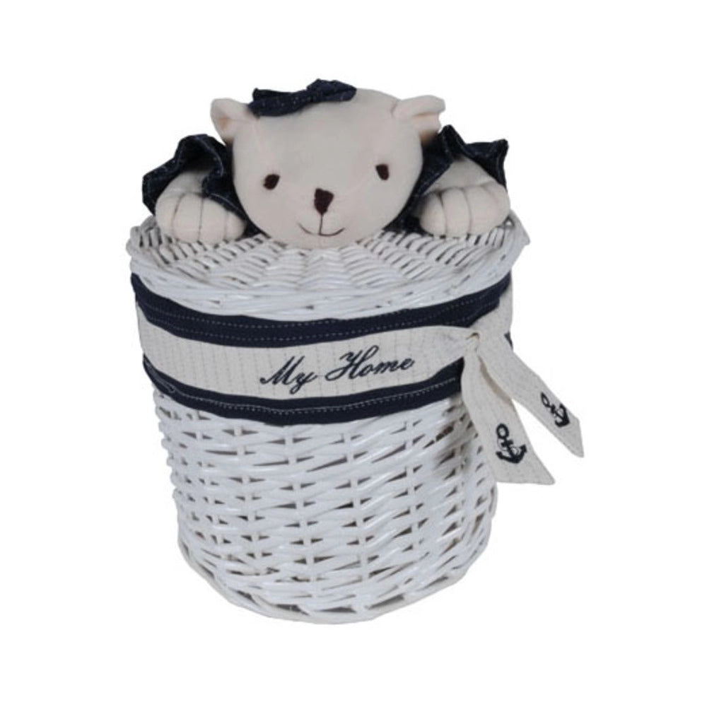 Anne Home - Set of 4 Oval Willow Baskets With Bear Design