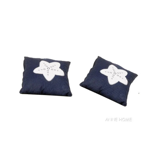 Anne Home - Blue Pillow White Star Set of 2