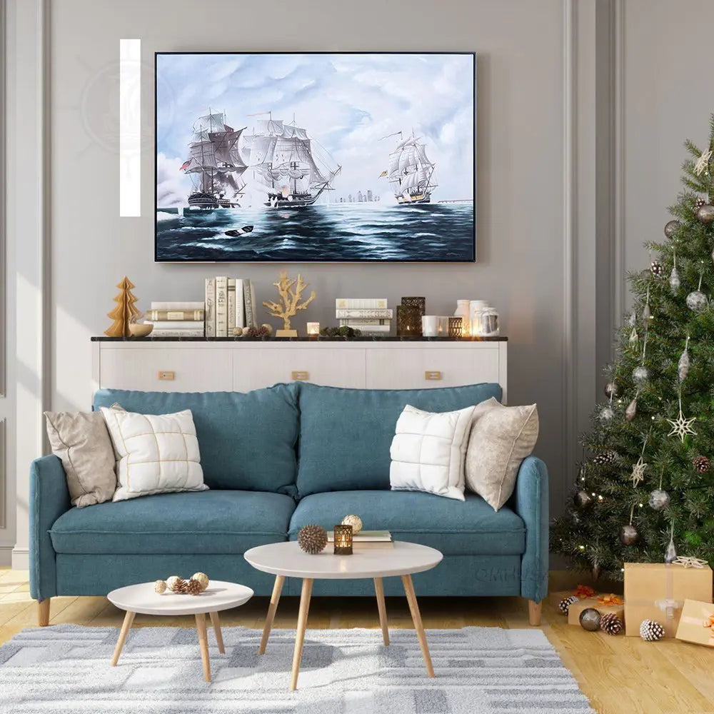The Battle of Flamborough Head Canvas Painting