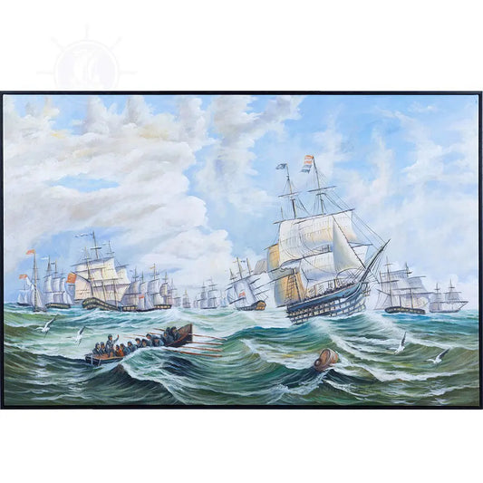 The Channel fleet in heavy weather - Canvas Painting
