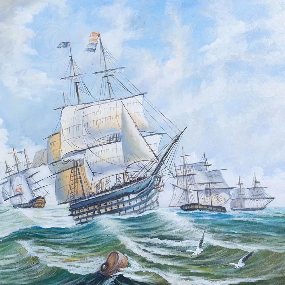 The Channel fleet in heavy weather - Canvas Painting