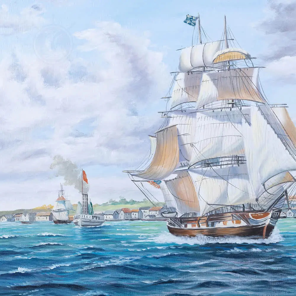 Whaler 'Lexington' Leaving Nantucket - Canvas Painting