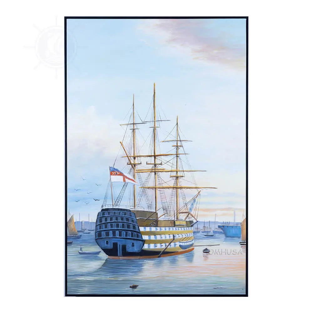 H.M.S. Victory in Portsmouth Harbour - Canvas Painting