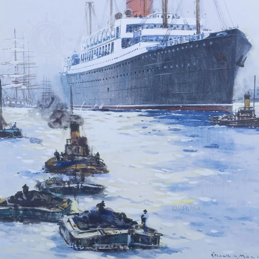 The Cunard Liner Carpathia Outward Bound from Liverpool in the Moonlight - Canvas Print
