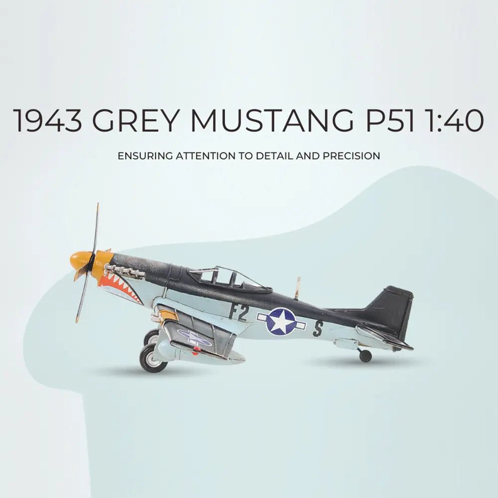 1943 Grey Mustang P51 1:40 Model Plane