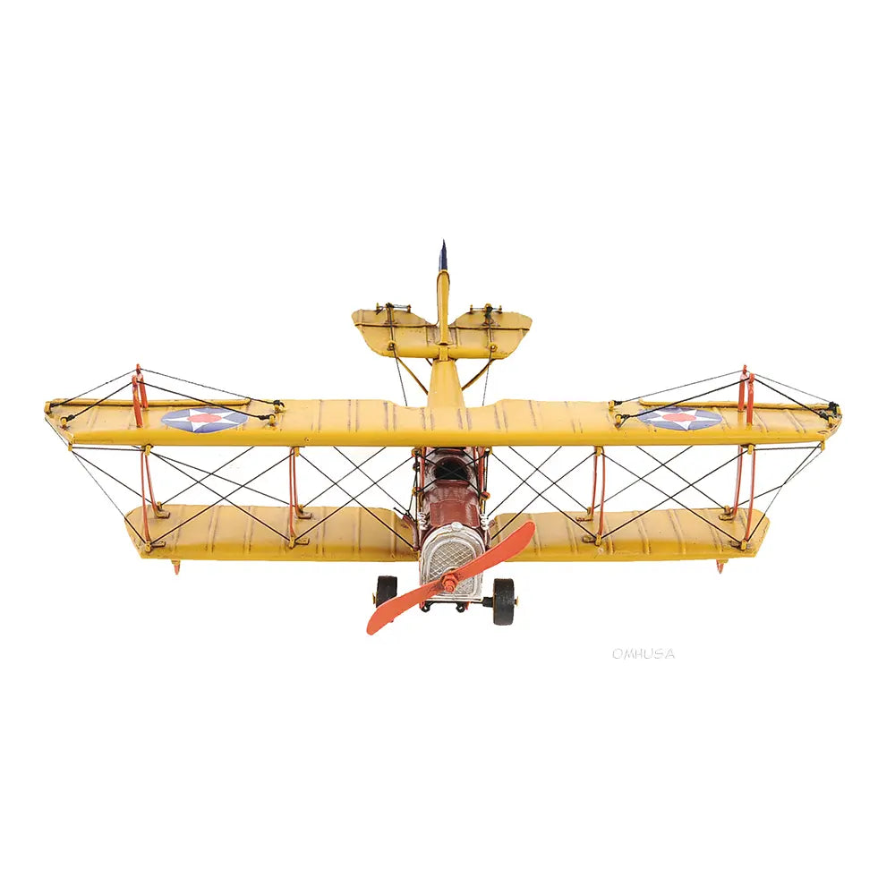 1918 Yellow Curtiss JN-4 1:24 Model Plane