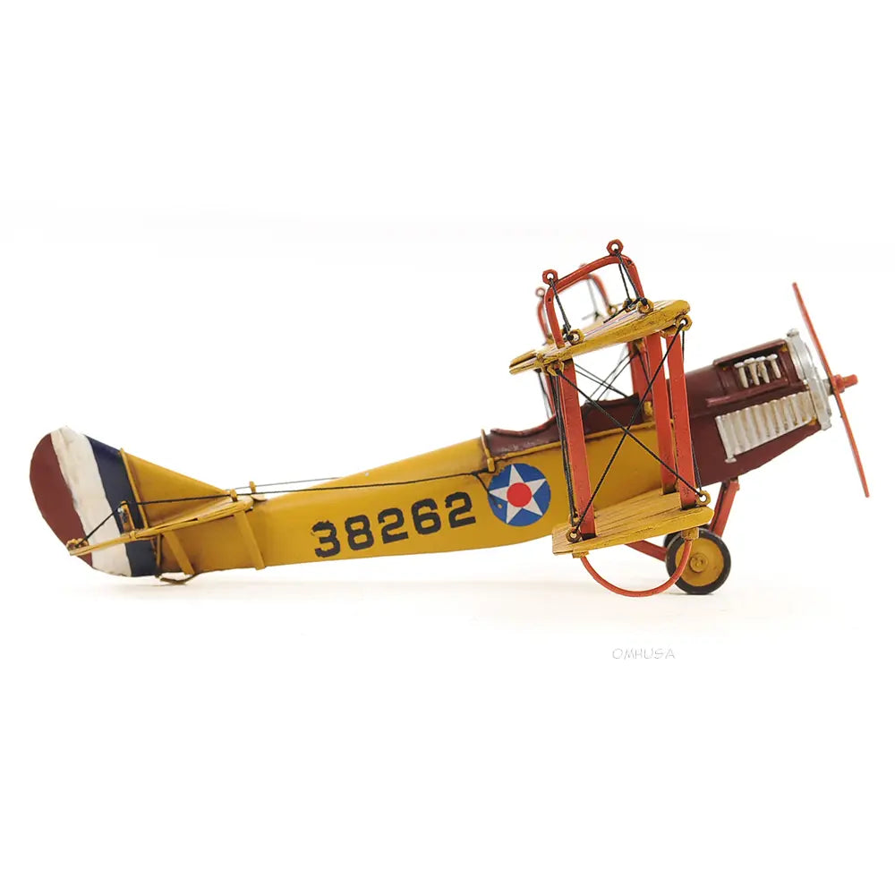 1918 Yellow Curtiss JN-4 1:24 Model Plane