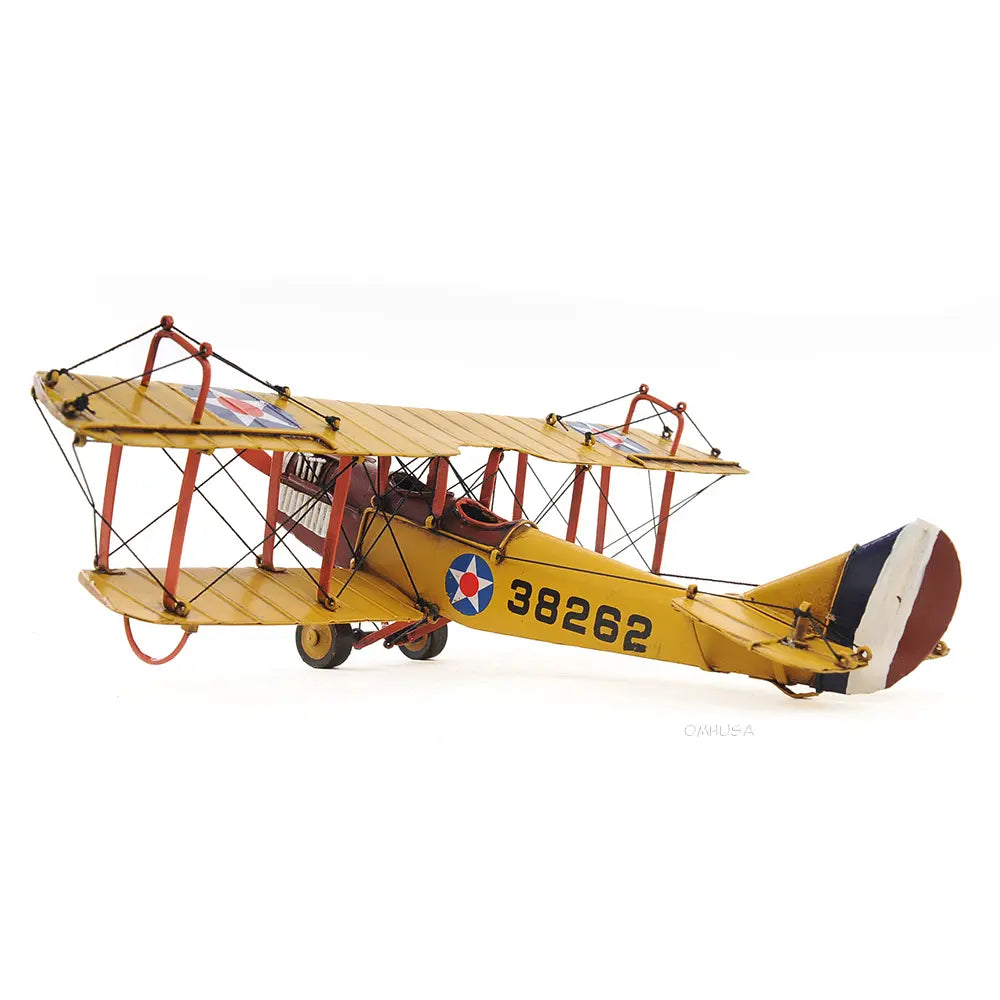1918 Yellow Curtiss JN-4 1:24 Model Plane