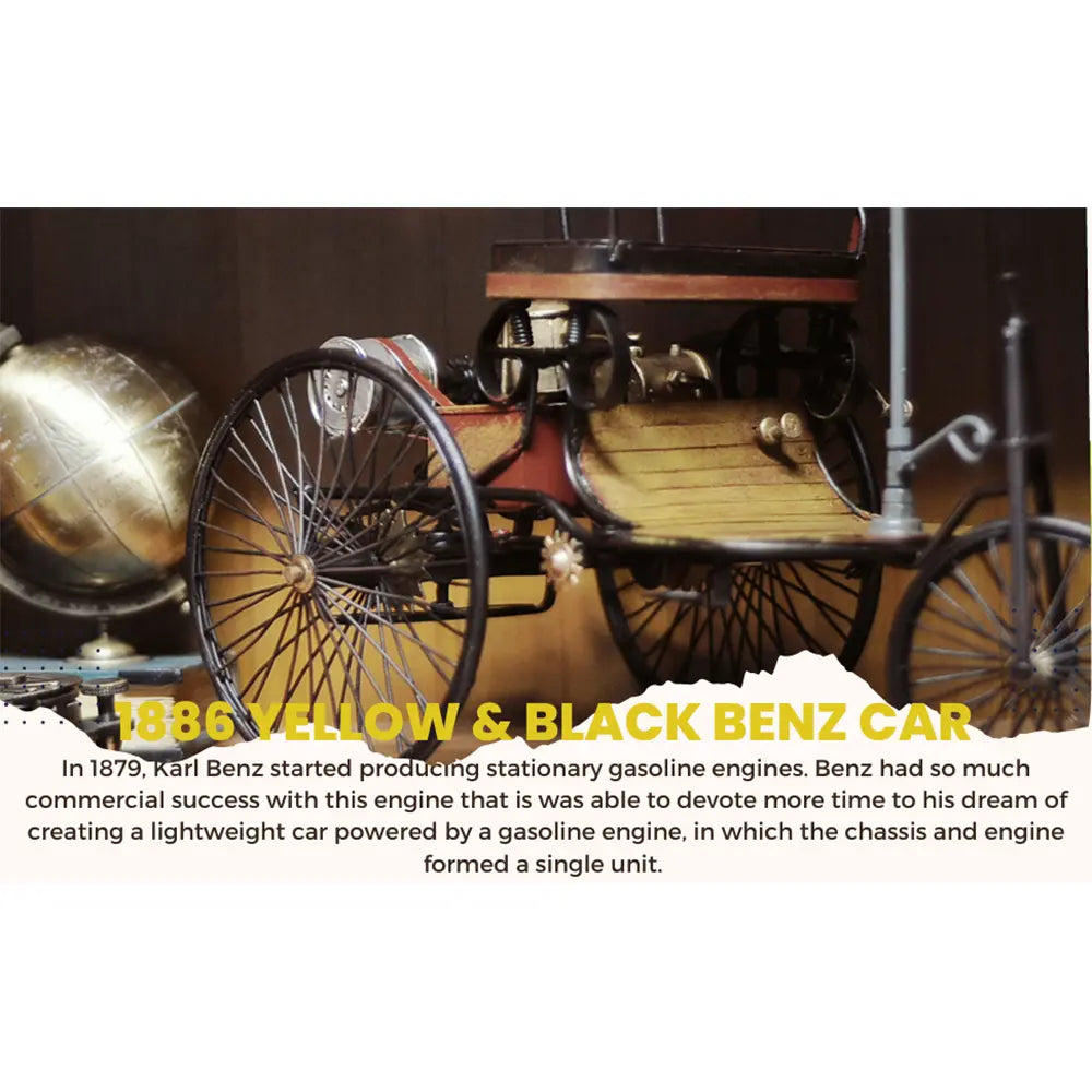 1886 Yellow & Black Mercedes Benz Car Model