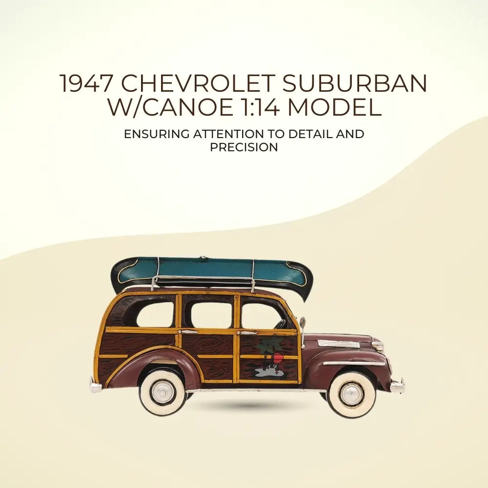 1947 Chevrolet Suburban W/Canoe 1:14 Model Car