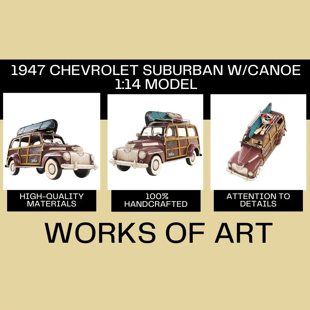 1947 Chevrolet Suburban W/Canoe 1:14 Model Car