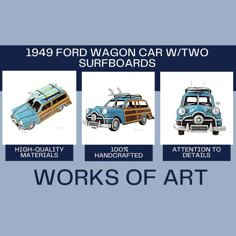 1949 Ford Wagon Car W/Two Surfboards Model
