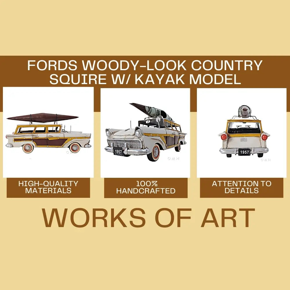 Fords Woody-Look Country Squire W/ Kayak Model