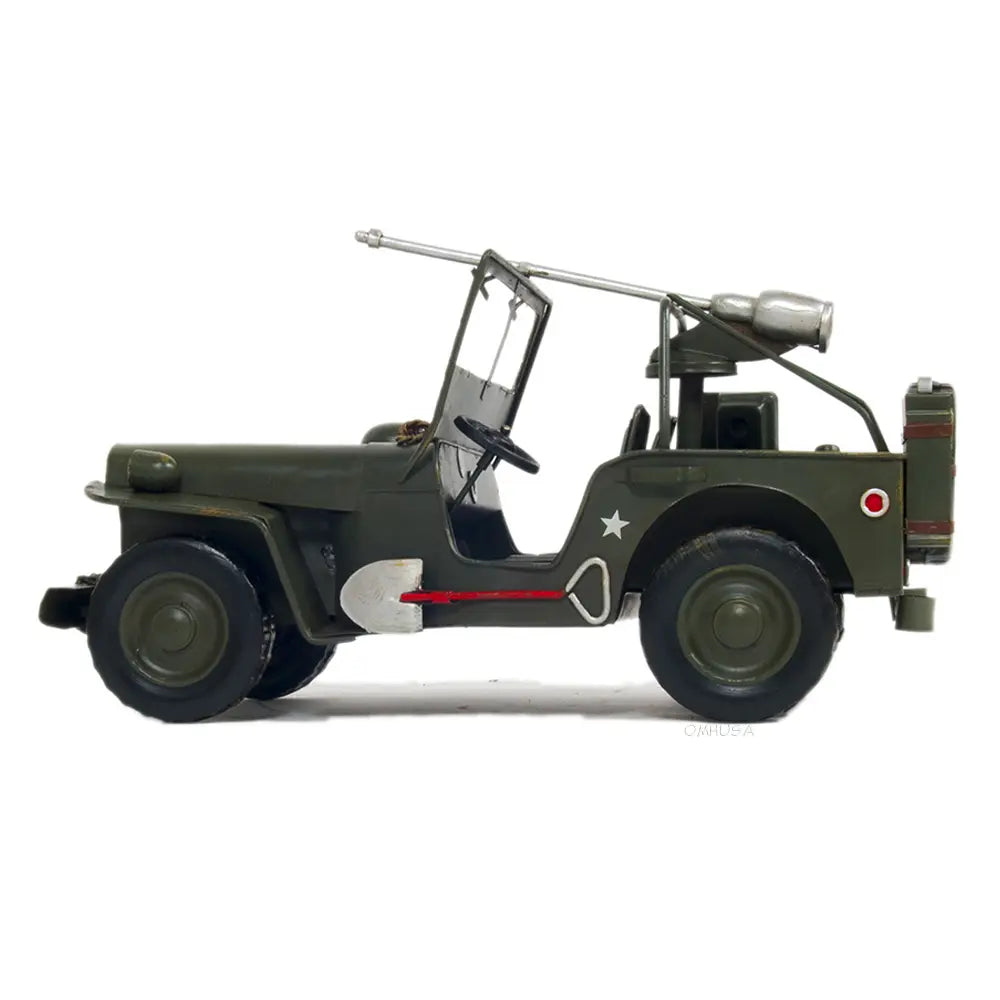 Model 1941 Willys MB Overland Jeep Green Metal Handmade