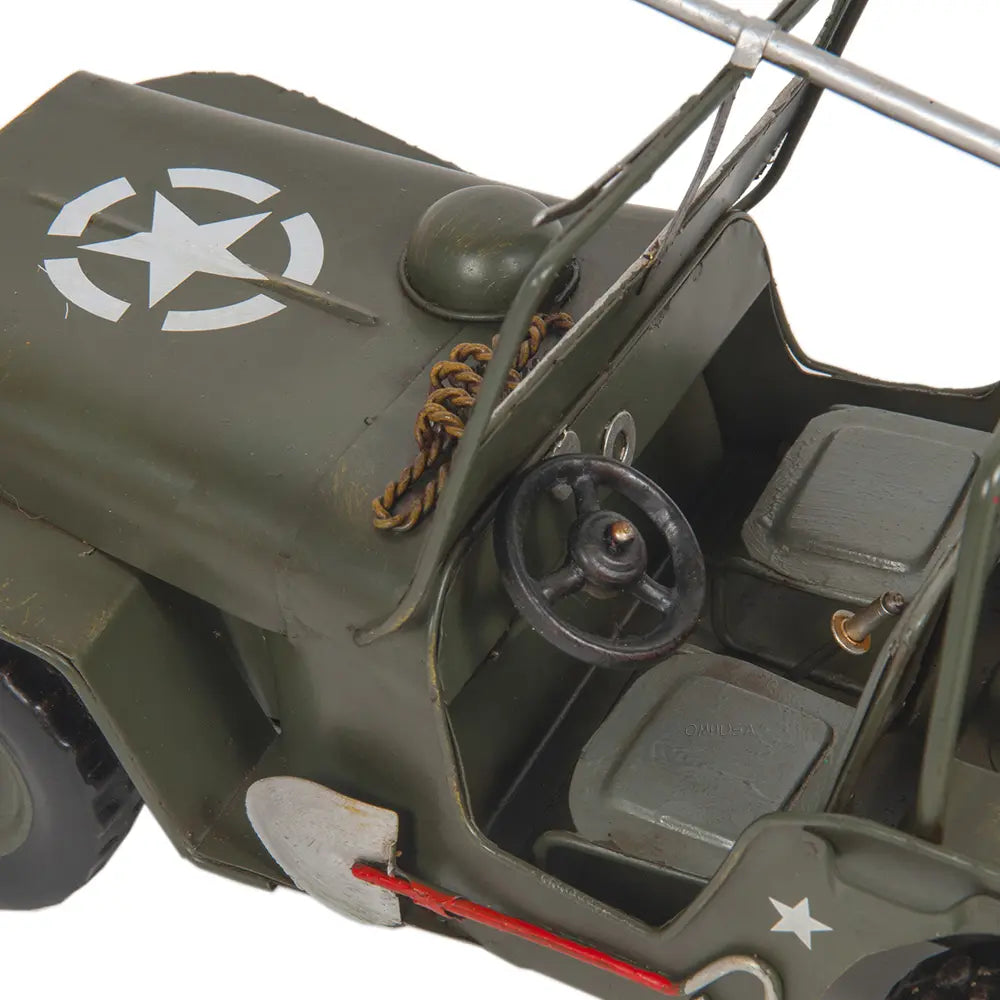 Model 1941 Willys MB Overland Jeep Green Metal Handmade