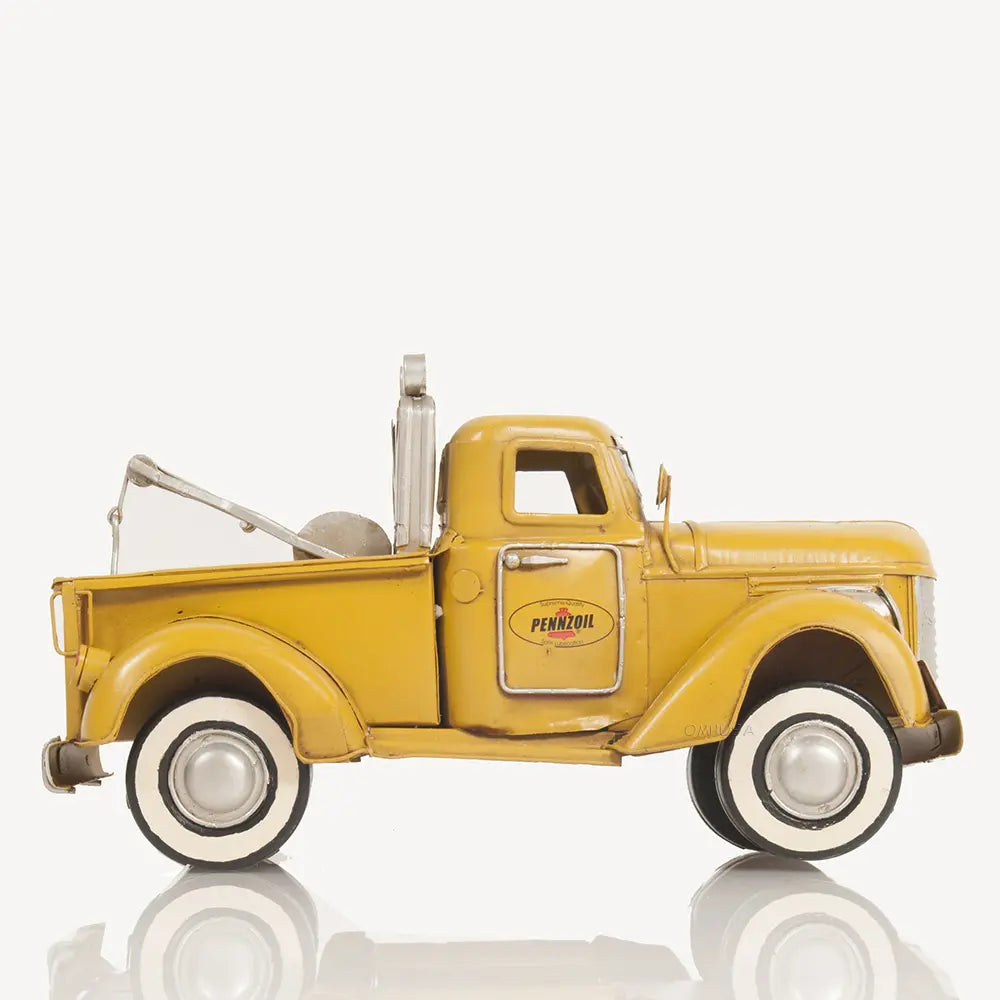 1926 Pennzoil Tow Truck Yellow Metal Handmade Model Truck