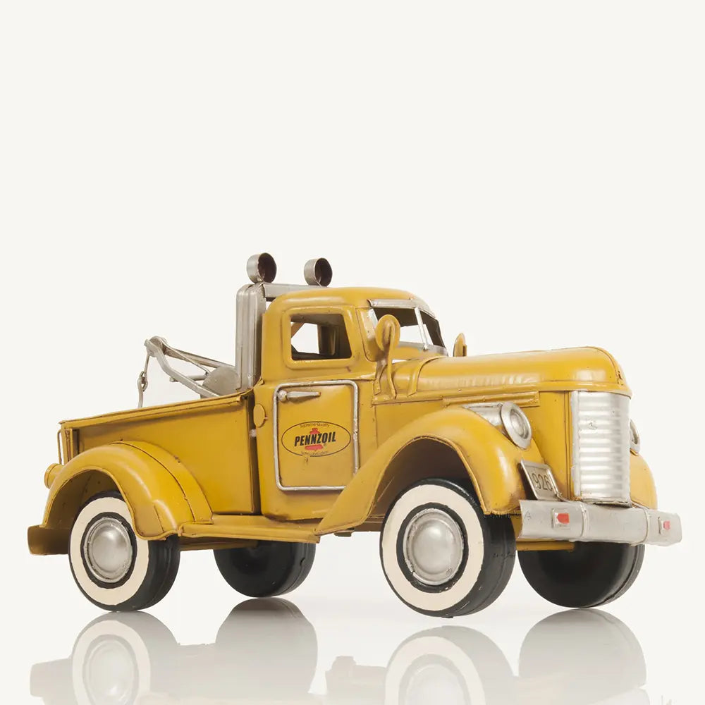1926 Pennzoil Tow Truck Yellow Metal Handmade Model Truck