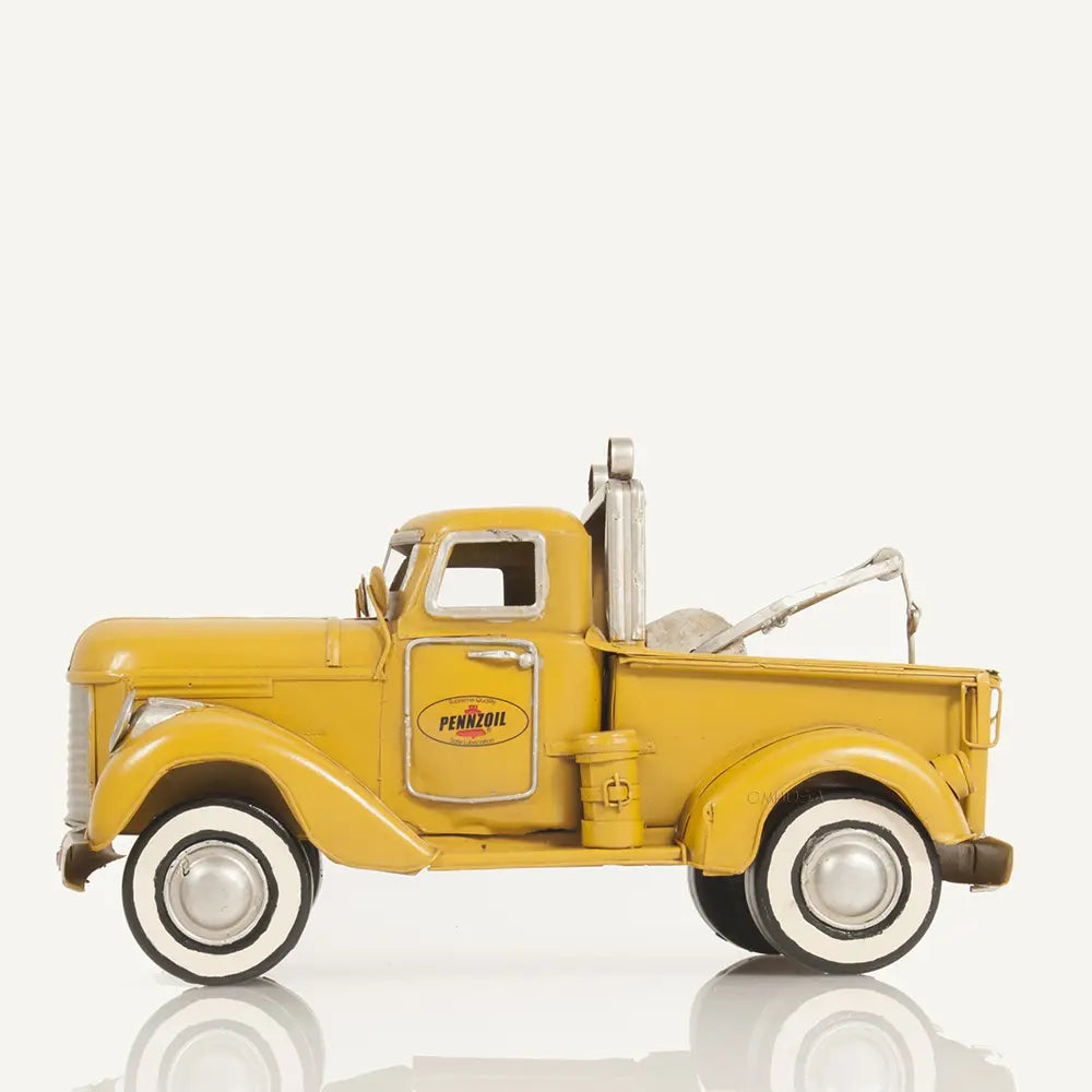1926 Pennzoil Tow Truck Yellow Metal Handmade Model Truck