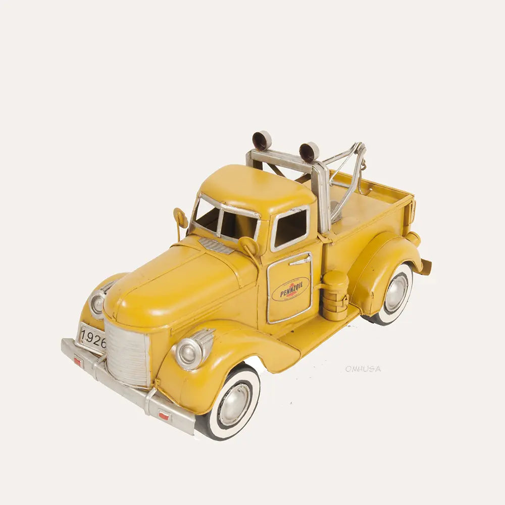 1926 Pennzoil Tow Truck Yellow Metal Handmade Model Truck