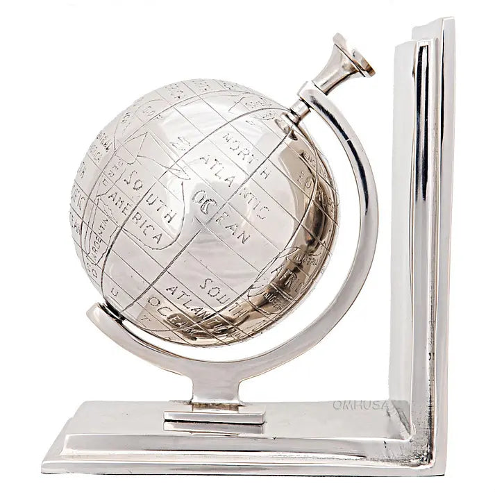 Alum World Globe Bookend Set of Two-AK009