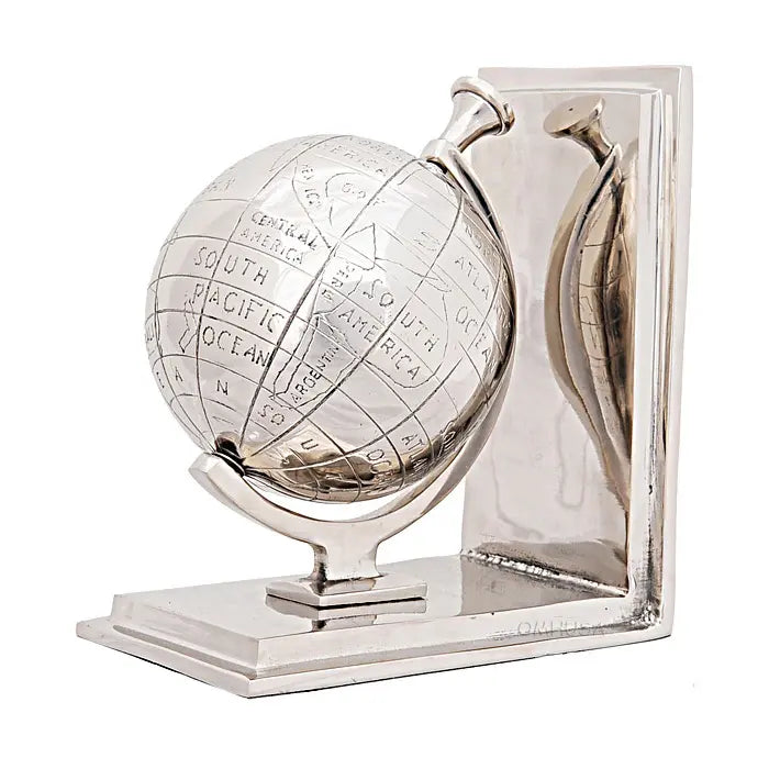 Alum World Globe Bookend Set of Two-AK009