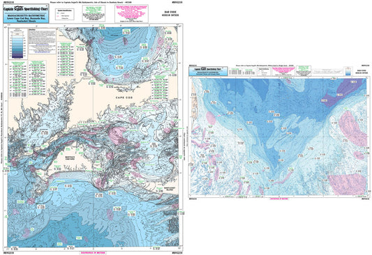 Bathymetric Massachusetts Bay, Nantucket and Georges Bank-BNG210 Large