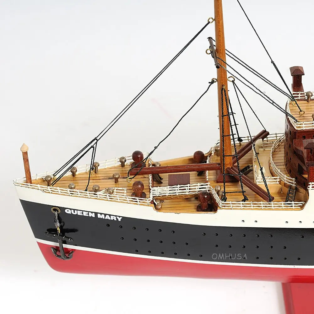 Queen Mary Model Cruise Ship with Display Case