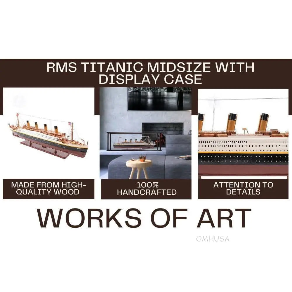 RMS Titanic Model Cruise Ship with Display Case