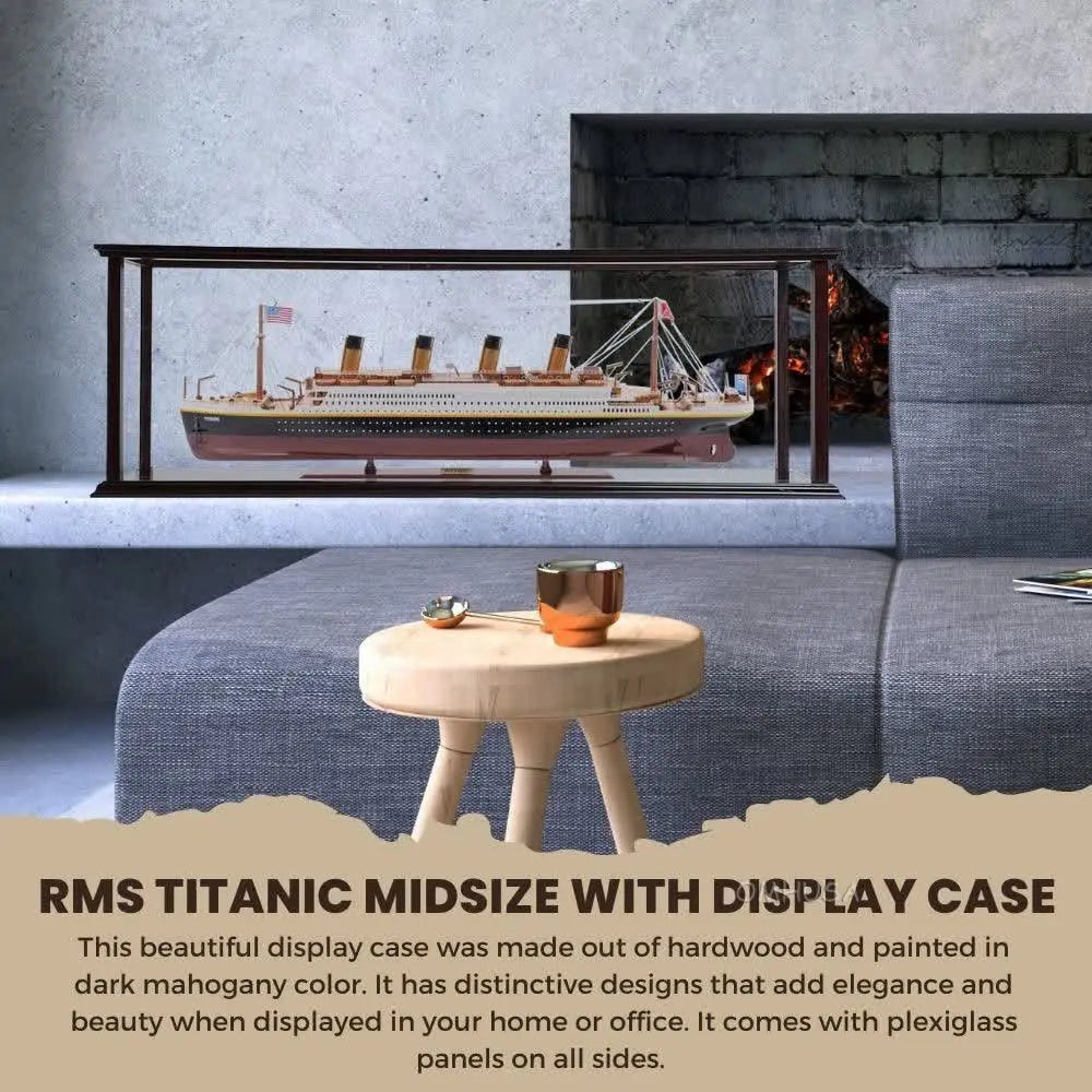 RMS Titanic Model Cruise Ship with Display Case