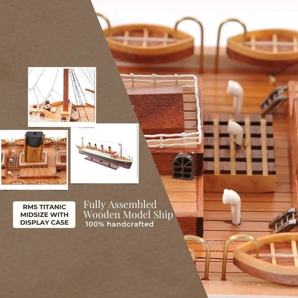 RMS Titanic Model Cruise Ship with Display Case